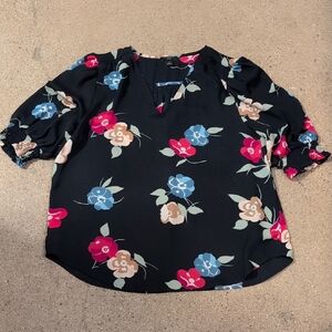 Ann Taylor Factory Blouse with Floral Print